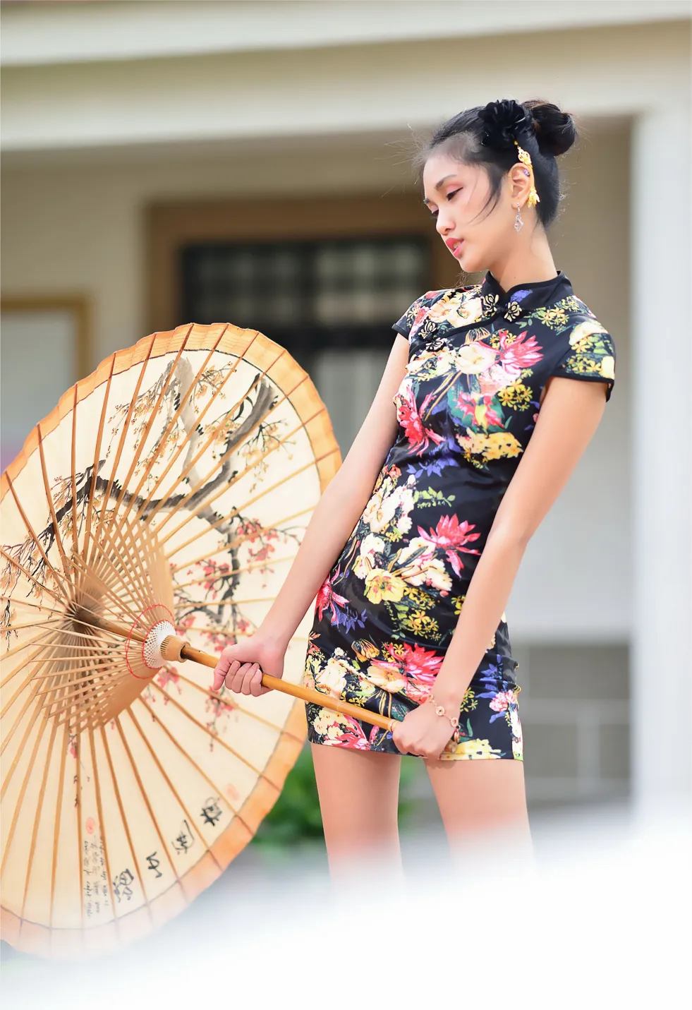 [Mzsock] NO.191 Chen Mengxin short cheongsam high heels beautiful legs street photography#[100P]-52